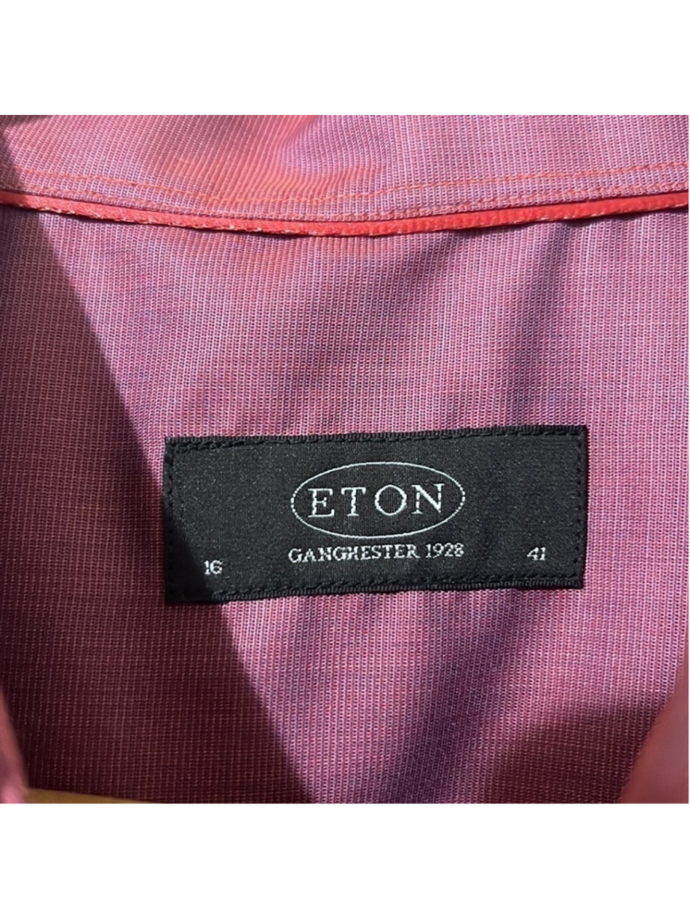 Eden 100% Cotton Red Metallic Button Down Shirt - Picture 2 of 4